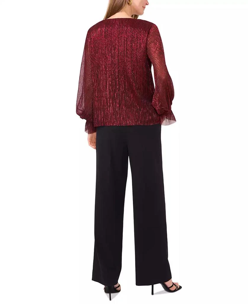 Vince Camuto Women's Metallic V-Neck Sheer-Sleeve Top 4