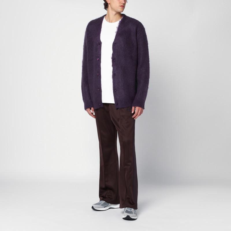 Needles Cardigan viola in misto mohair