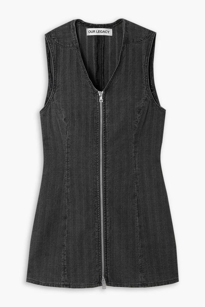 OUR LEGACY Zip-detailed striped denim tank 1