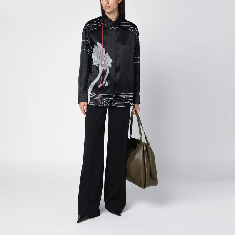 Salvatore Ferragamo Black silk satin shirt 2