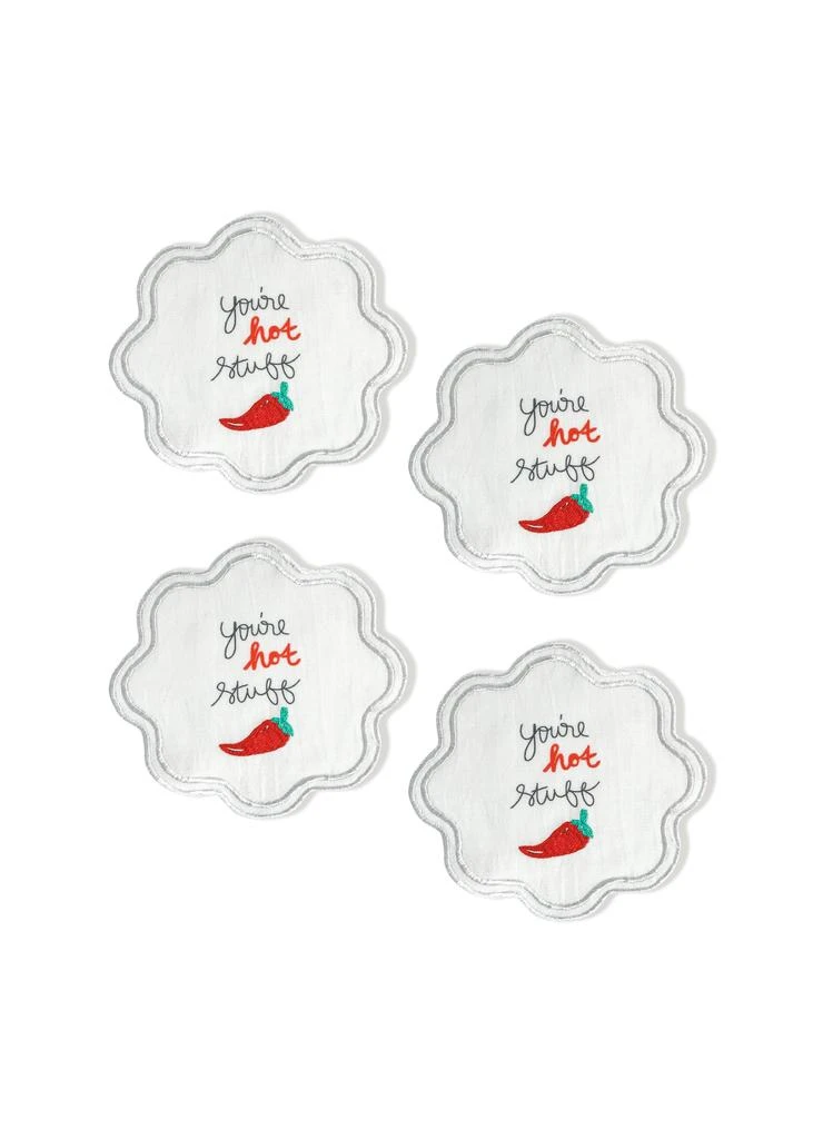Tiramisu You're Hot Stuff" Embroidered Cocktail Napkins (Set of 4)