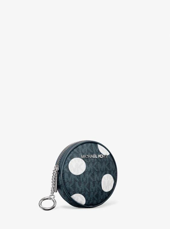Michael Kors Jet Set Small Polka Dot Signature Logo Coin Pouch 4