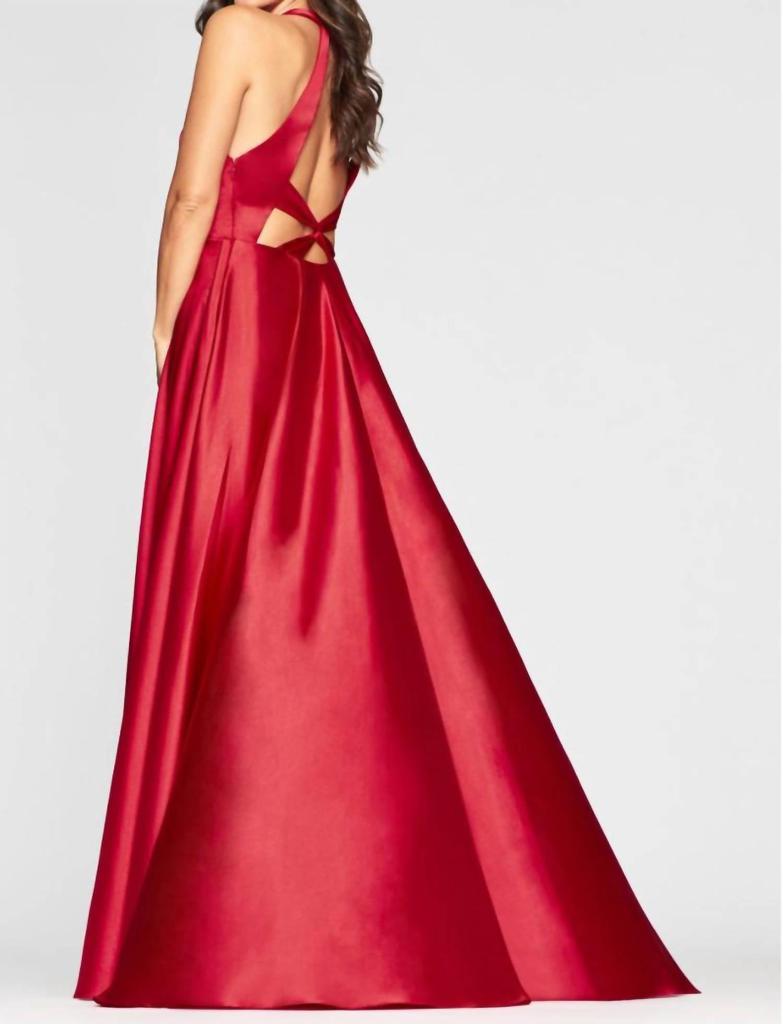 Faviana Long Charmeuse Dress