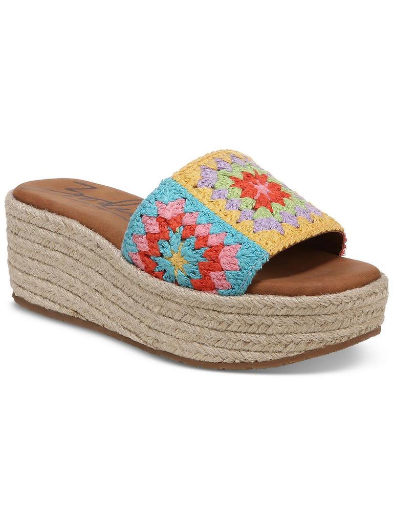 Zodiac June Flower Womens Crochet Espadrille Platform Sandals