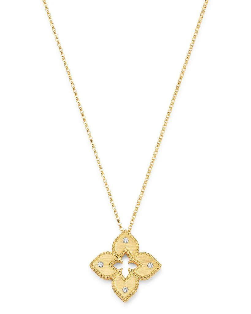 Roberto Coin 18K Yellow Gold Petite Venetian Princess Diamond Pendant Necklace, 17" 1
