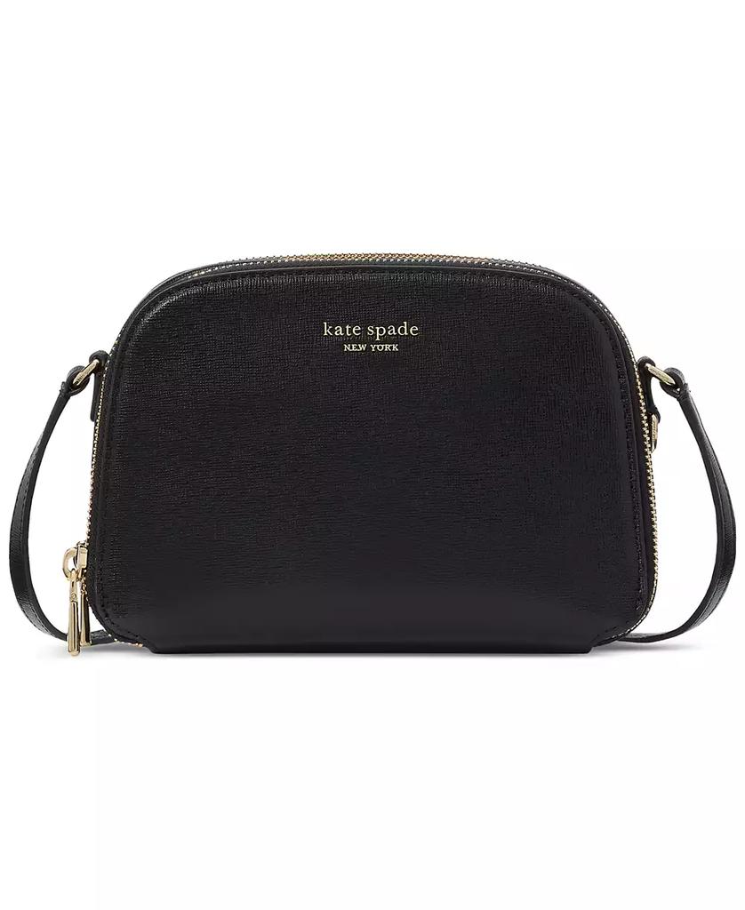 Kate Spade Devin Saffiano Leather Double Zip Dome Crossbody Bag