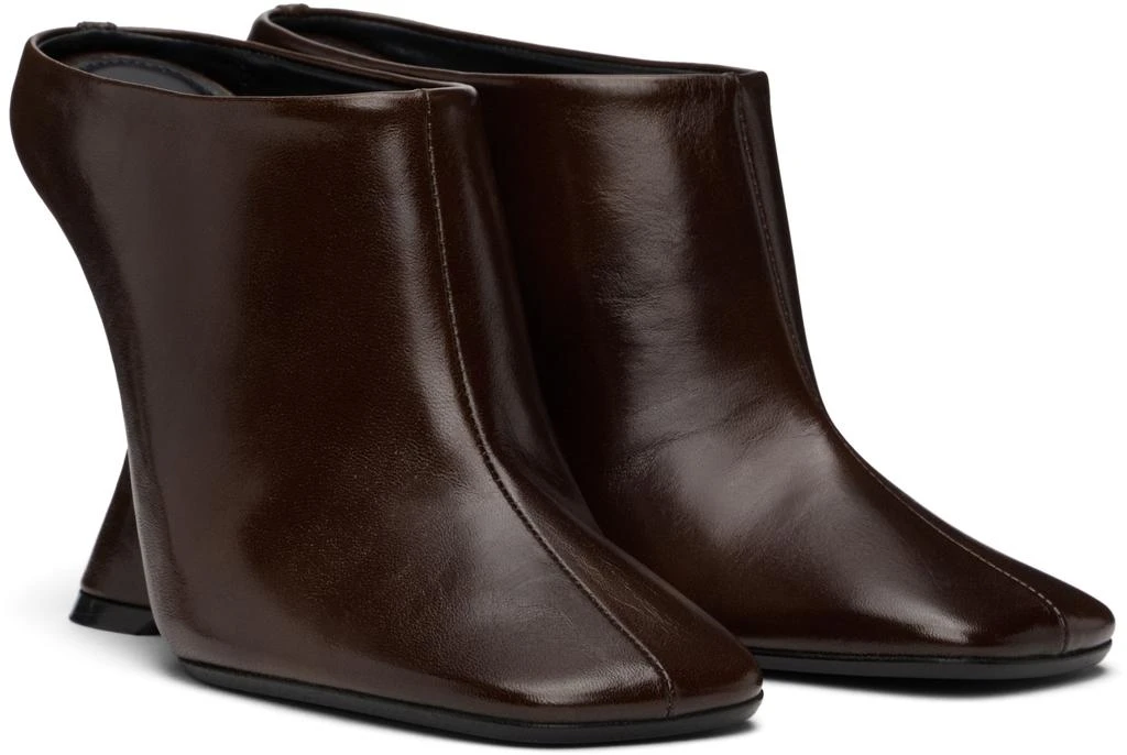 Dries Van Noten Tan Leather Wedge Mules 4