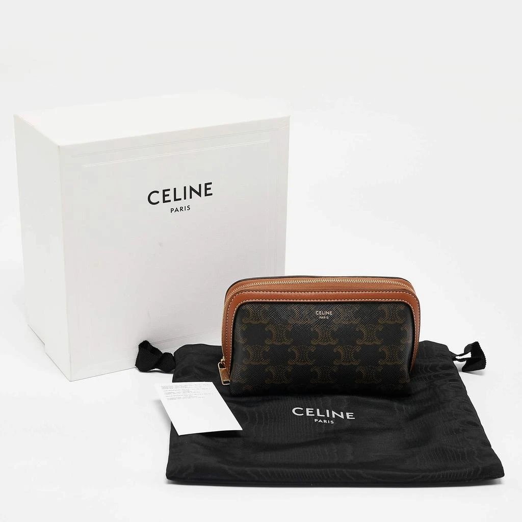 Celine Celine Tan Triomphe Coated Canvas Mini Cosmetic Pouch 8