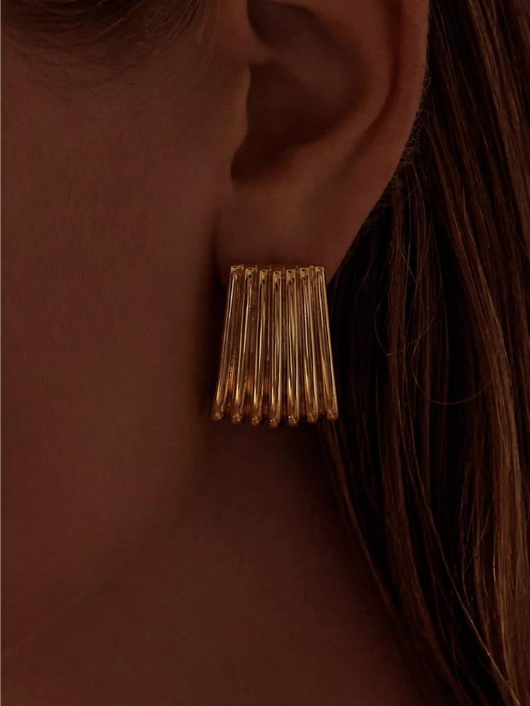 Amber Sceats Zagora Junie Fluted 24K-Gold-Plated Drop Earrings