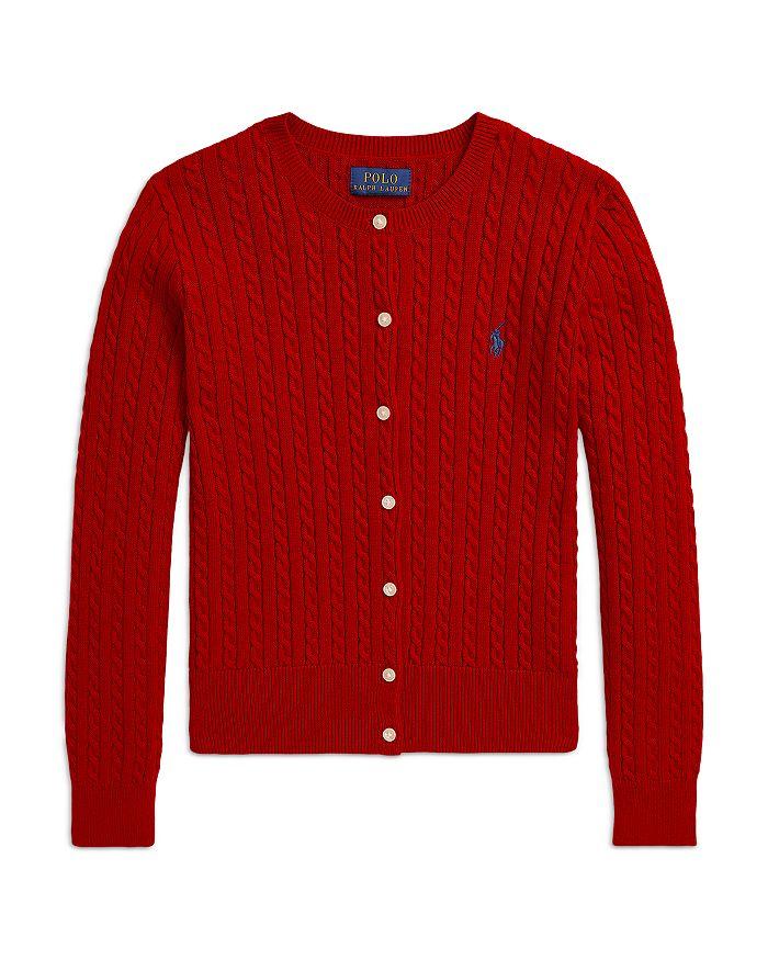 Ralph Lauren Girls' Mini Cable Cotton Cardigan - Little Kid, Big Kid