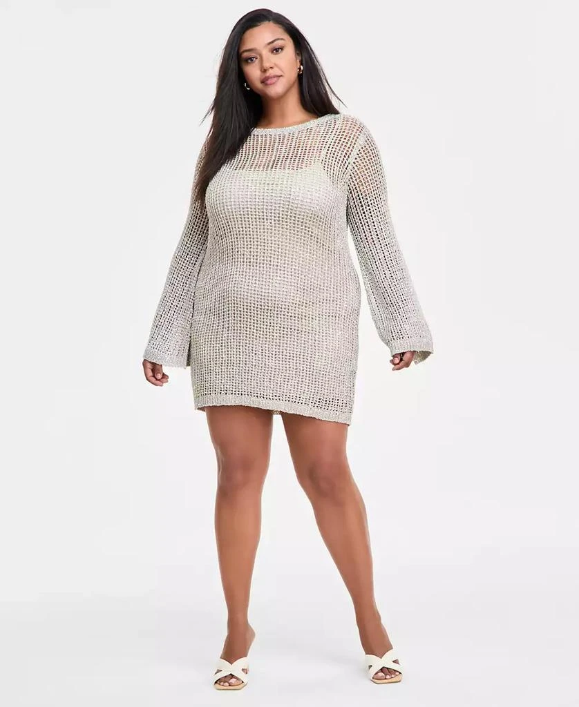 Shop Trendy Plus Size Long-Sleeve Crochet Mini Dress, Exclusively at Macy's  on Sale at BeyondStyle  Get 71% Off Trendy Plus Size Long-Sleeve Crochet  Mini Dress, Exclusively at Macy's with Limited-Time Flash