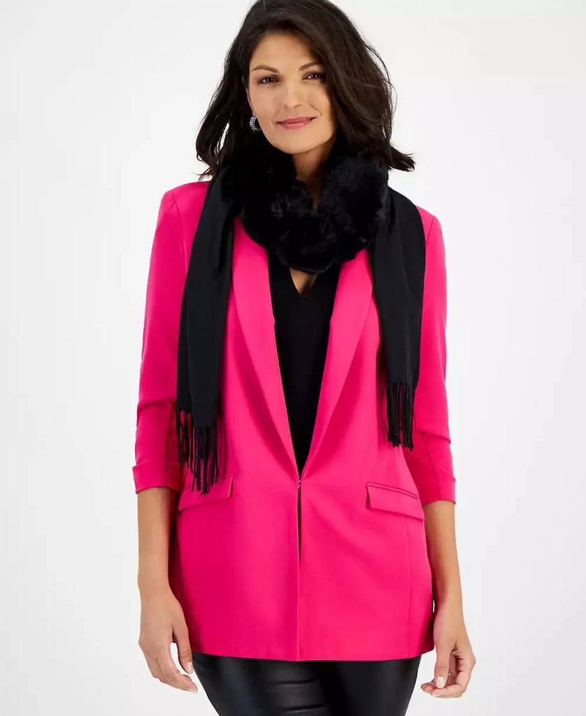 INC International Women's Faux-Fur-Trim Scarf, Created for Macy's 1