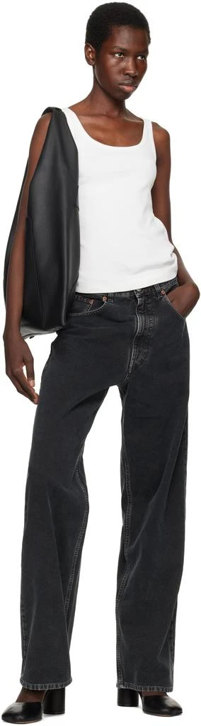 MM6 Black Shiny Vegetable Tanned Leather Court Heels 5