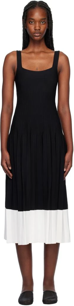 Staud Black & White Ellison Midi Dress 1