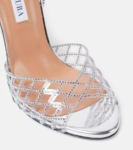 Aquazzura Lumiere 105 embellished PVC sandals 5