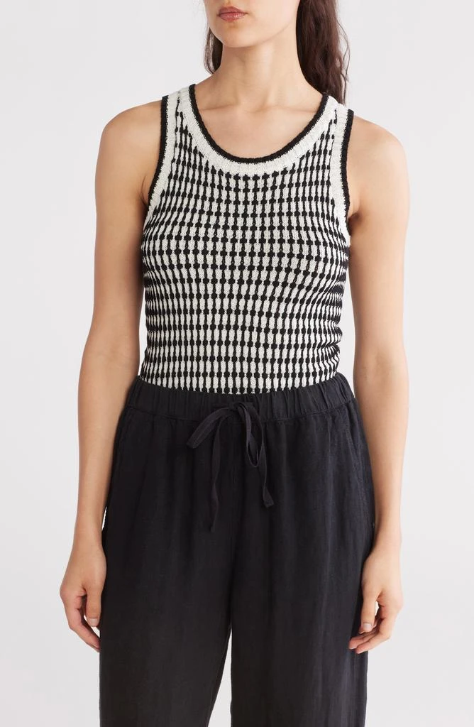 Blu Pepper Stripe Knit Sleeveless Sweater 1