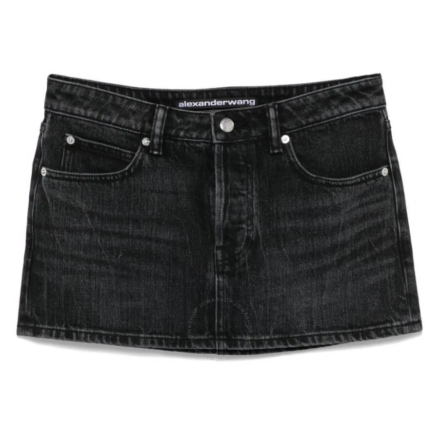 Alexander Wang Crystal Hotfix Mini Denim Skirt