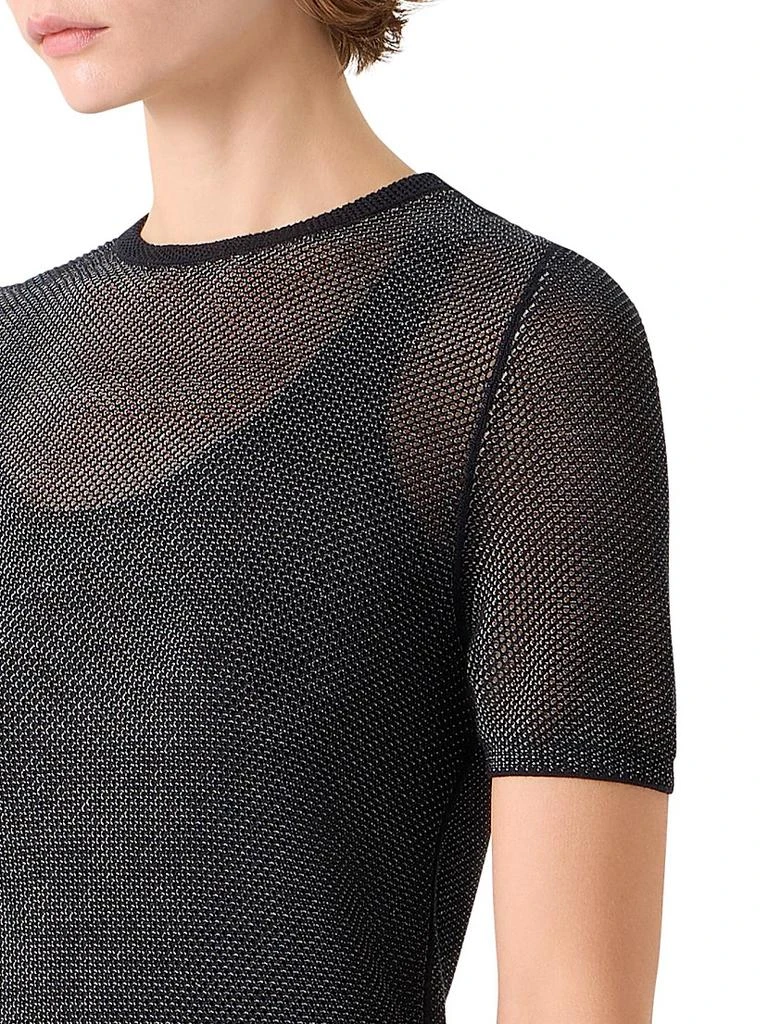 Akris Silk Grid Short-Sleeve​Top 6