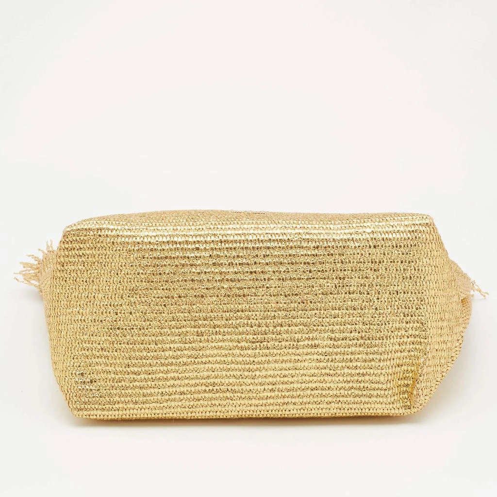 Cult Gaia Cult Gaia Gold Woven Foil Fabric Shanti Clutch 6