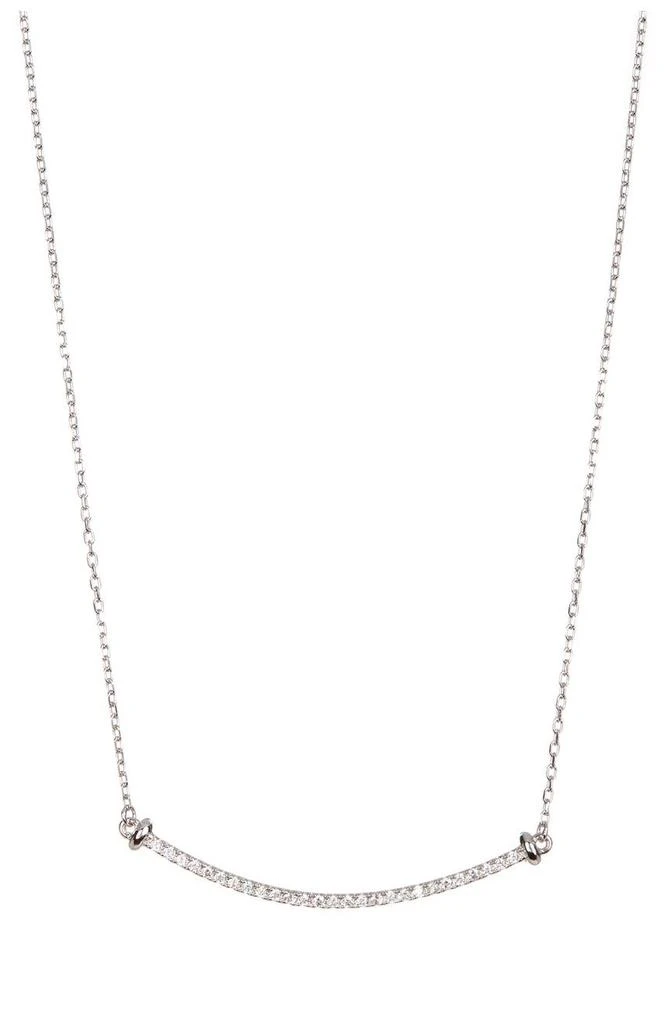 Adornia Mercer White Rhodium Plated Swarovski Crystal Accented Pendant Necklace 1