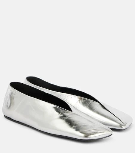 Jil Sander Metallic leather ballet flats 1
