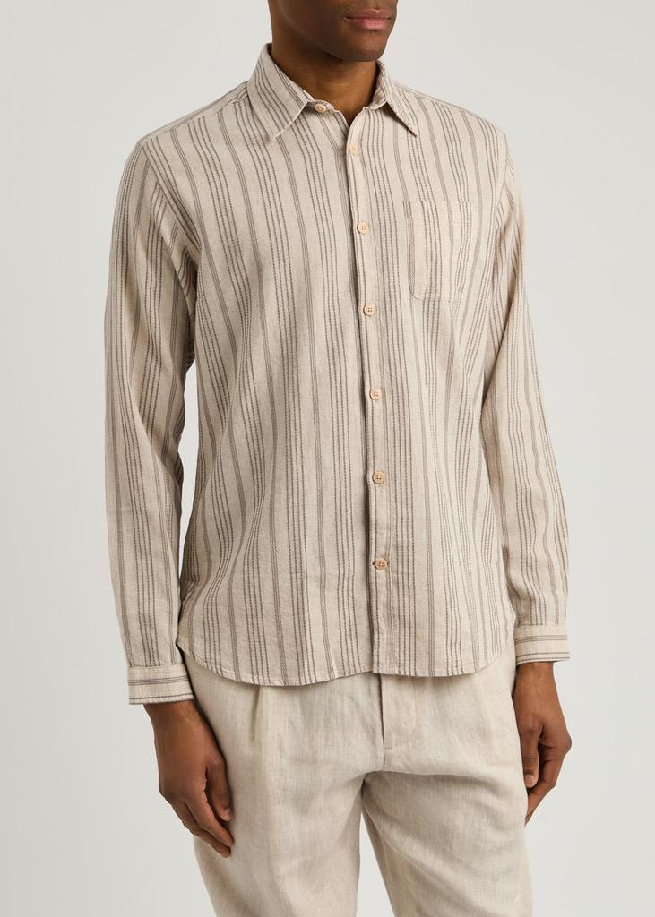 Oliver Spencer New York Special striped cotton-blend shirt