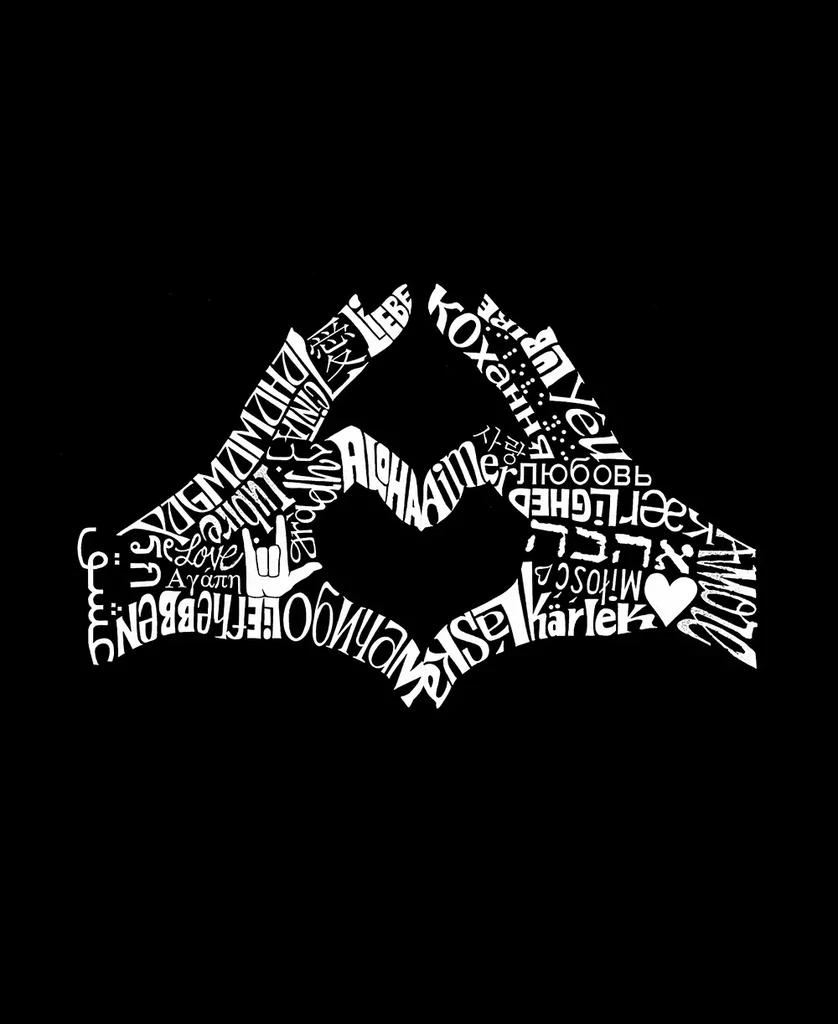 LA Pop Art Plus Size Finger Heart Word Art T-Shirt 2