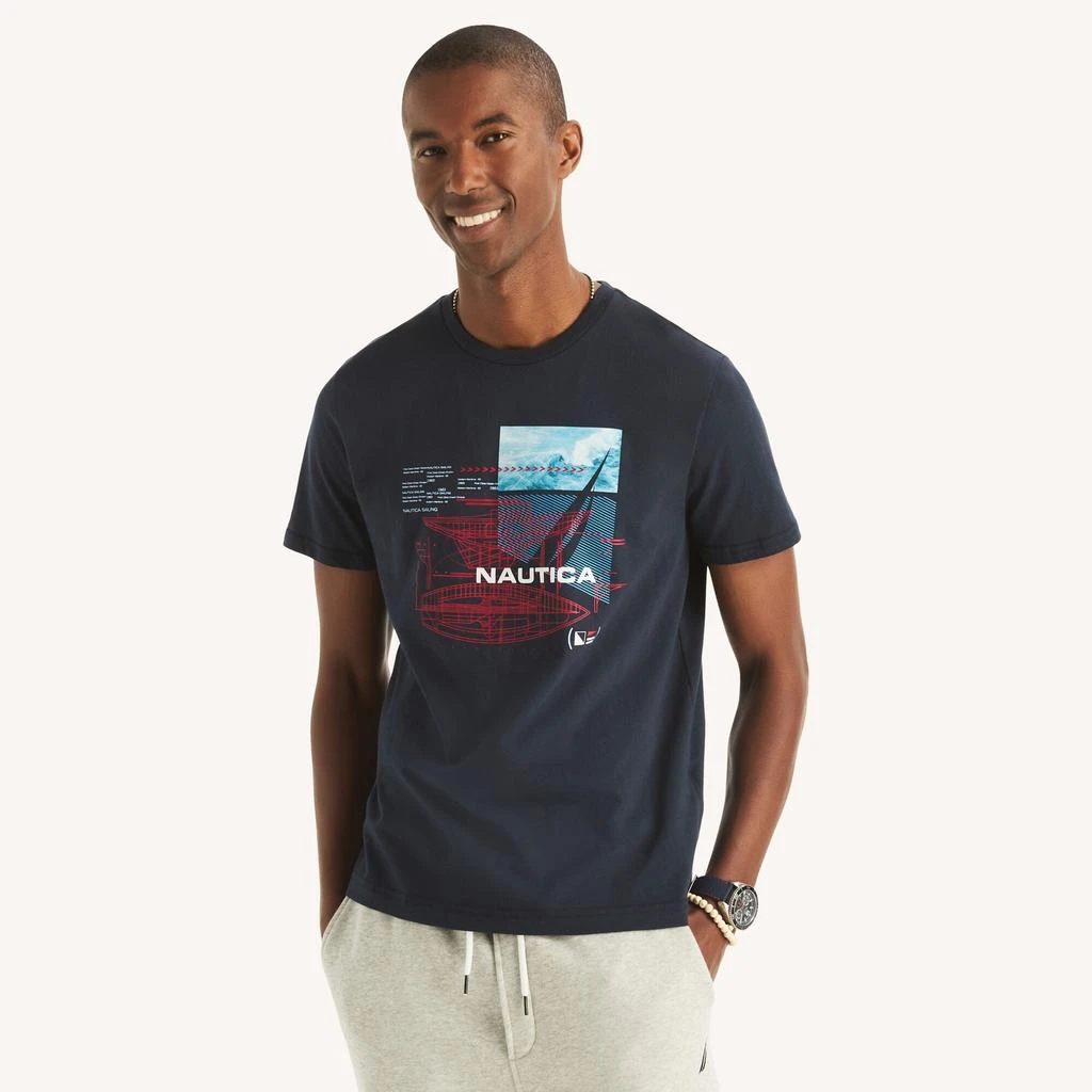 Nautica Mens Sailing Graphic T-Shirt