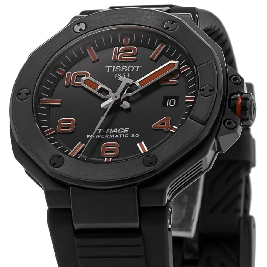Tissot T-Race Powermatic 80 Automatic Black Dial Silicone Strap Men's Watch 2