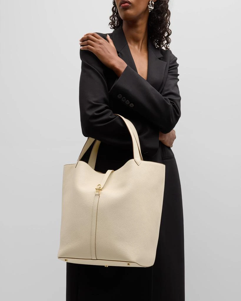 SAVETTE Grain Leather Tote Bag 3