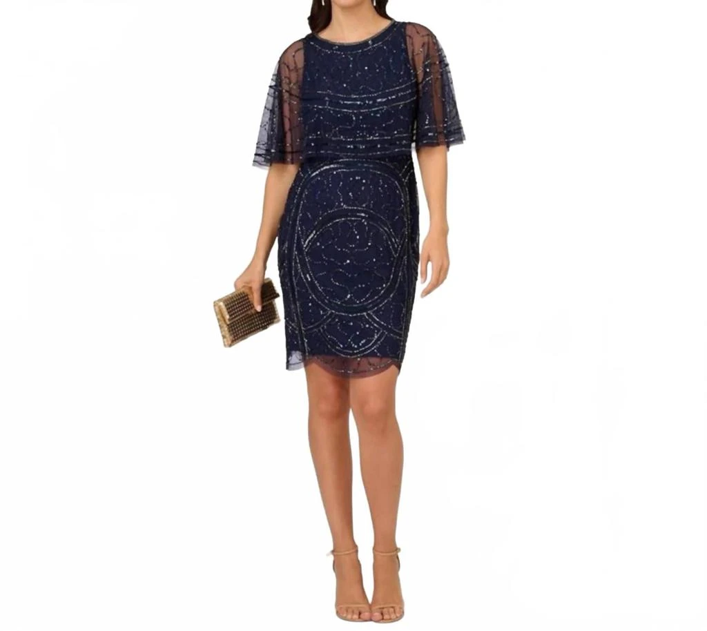 Shop Sparkle Beaded Mesh Popover Dress In Navy on Sale at BeyondStyle  Get  53% Off Sparkle Beaded Mesh Popover Dress In Navy with Limited-Time Flash  Deals, Exclusive Discounts, and Special Offers.