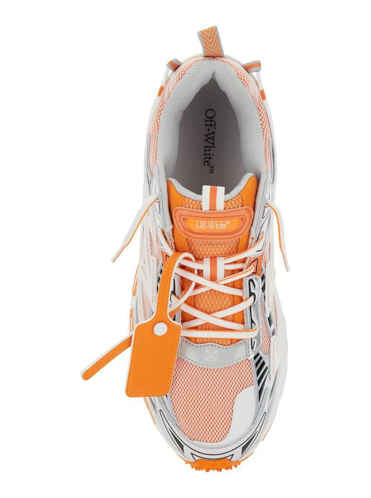 Off-White 'Ow Be Right Back' Orange Low Top Sneakers With Zip-Tie Detail In Mesh And Leather Man 4