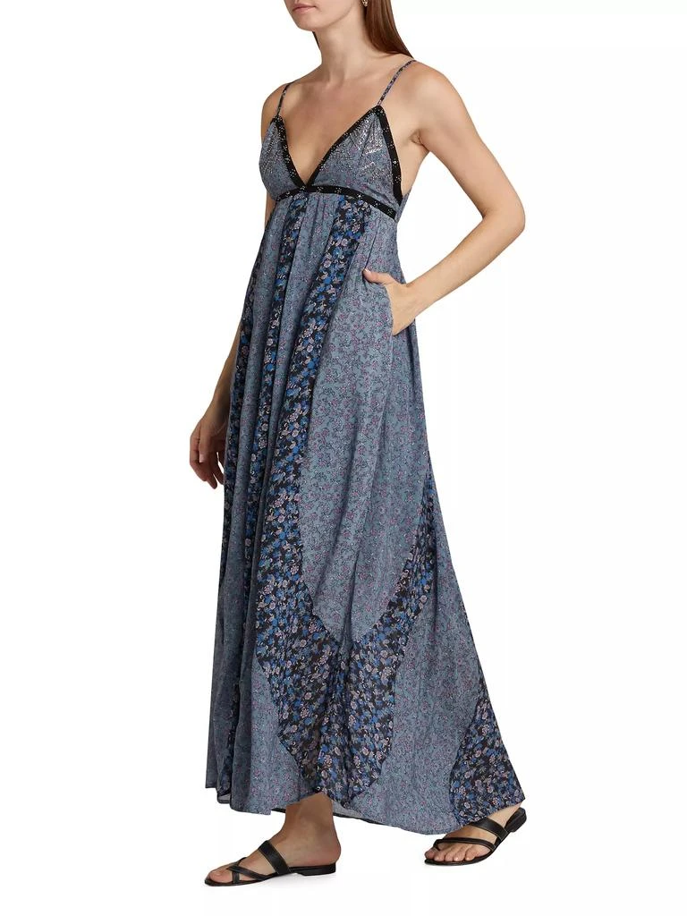 Free People Forever Time Paneled Floral Maxi Dress 4