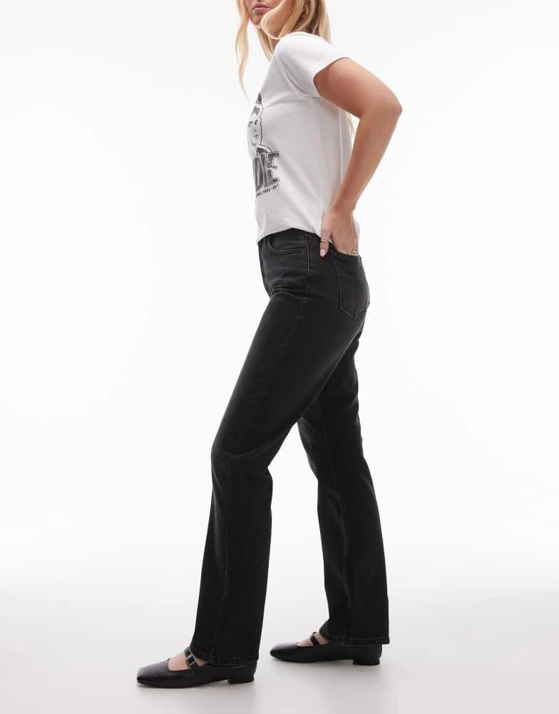 Topshop Topshop Hourglass Kort high rise straight jean in washed black 3