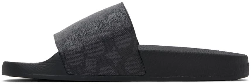Coach Black Coated Canvas Slides 3