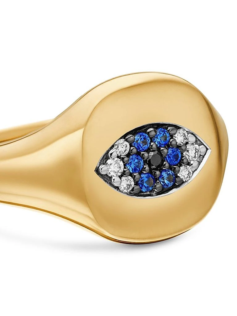 David Yurman Cable Collectibles Evil Eye Pinky Ring in 18K Yellow Gold 7