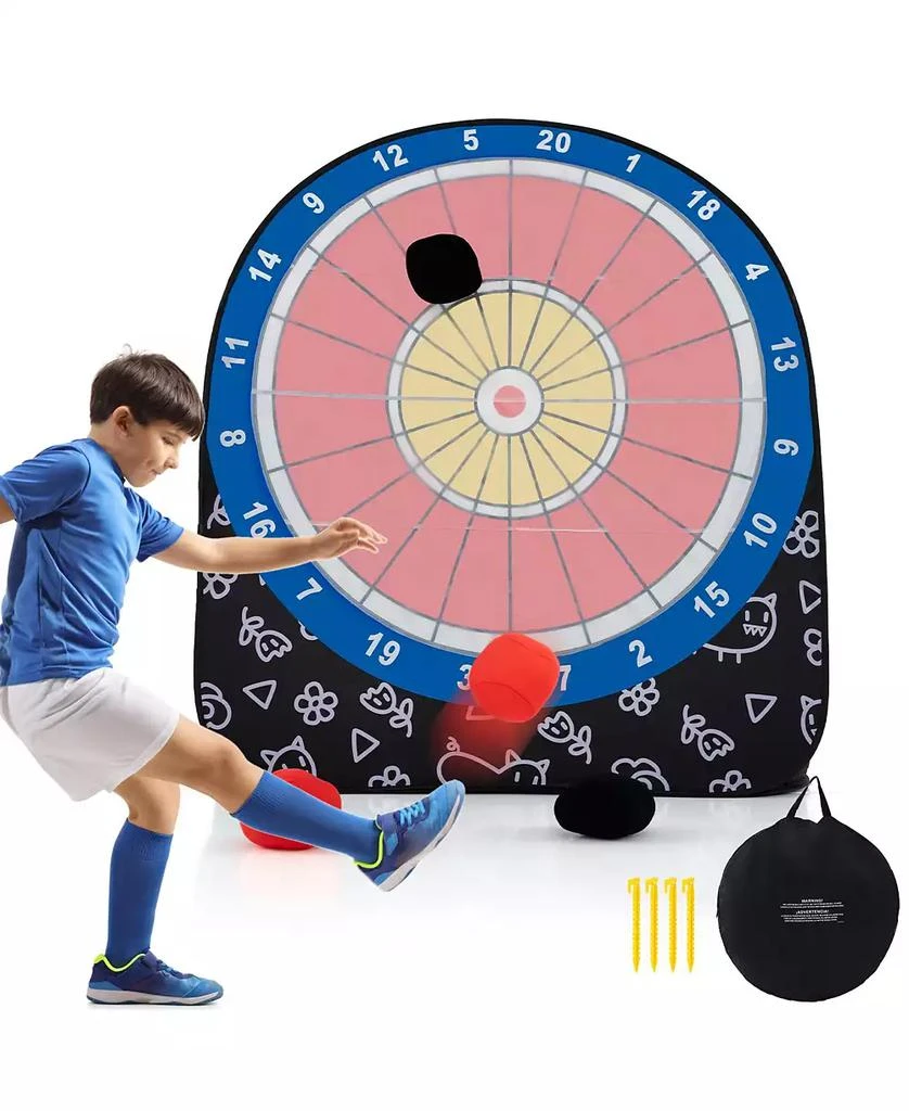 GOUUN Large Dart Board for Kids with 4 Kick Balls 1