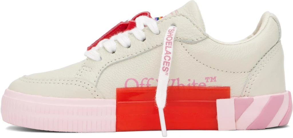 Off-White Kids Off-White & Pink Low Vulcanized Full Leather Sneakers 3