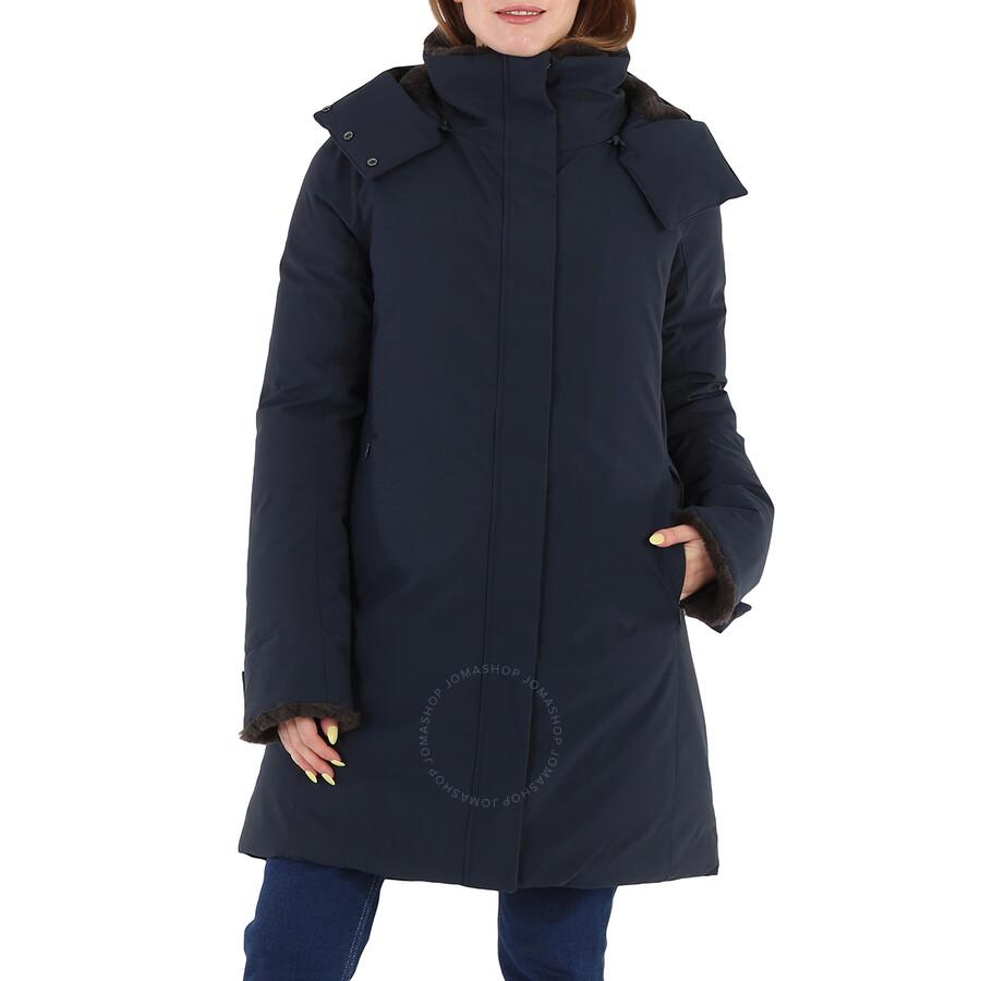 Save The Duck Ladies Samantha Hooded Faux Fur Trim Coat