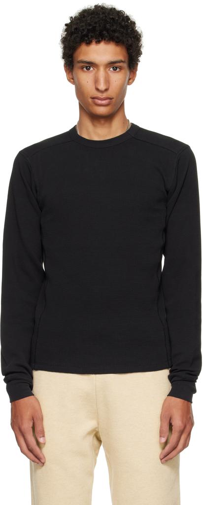 Shop Black Thermal Long Sleeve T-Shirt on Sale at BeyondStyle