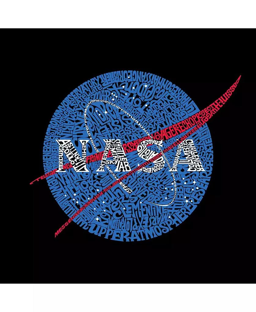 LA Pop Art Nasa Men's Raglan Word Art T-shirt 2