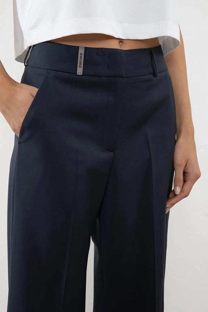 Peserico Peserico - 2-way Stretch Cool Wool Trousers In Ink Blue 3