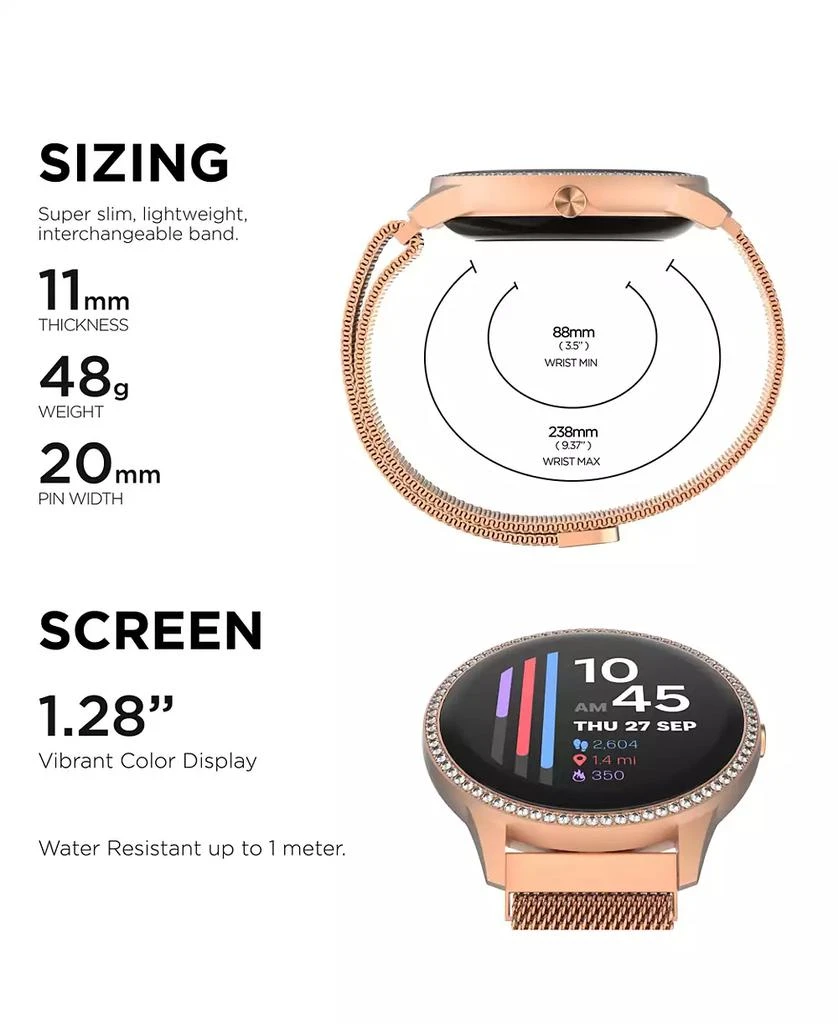 iTouch Sport 4 Unisex Rose Gold-Tone Mesh Bracelet Smartwatch 43.2mm 2