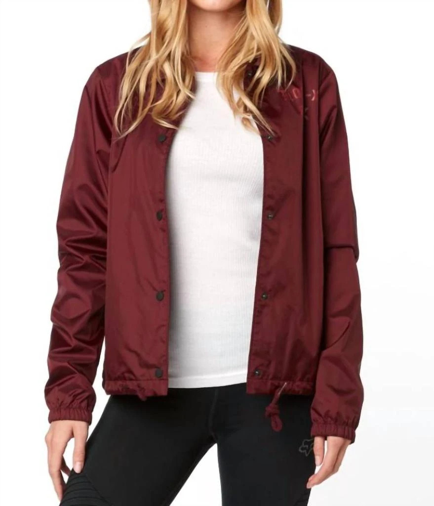 Fox Racing Pit Stop Coaches Jacket In Cranberry 4