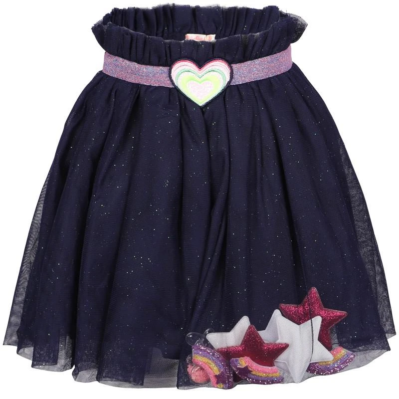 Billieblush Silver and pink stars navy tulle fully gathered skirt 1