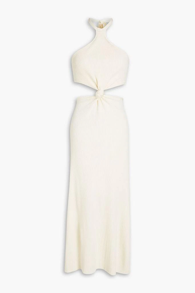 Cult Gaia Cameron cutout ribbed-knit halterneck midi dress 1