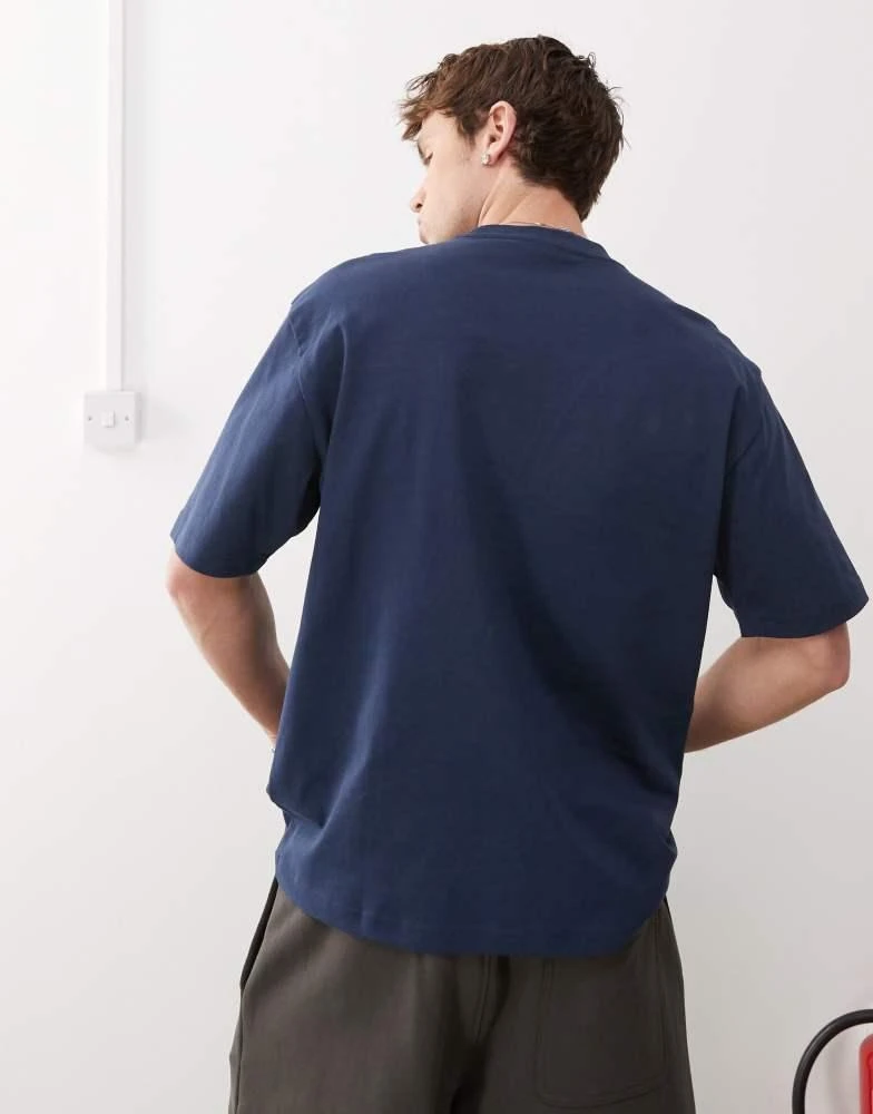 Weekday Weekday relaxed fit t-shirt with graphic print in navy 4