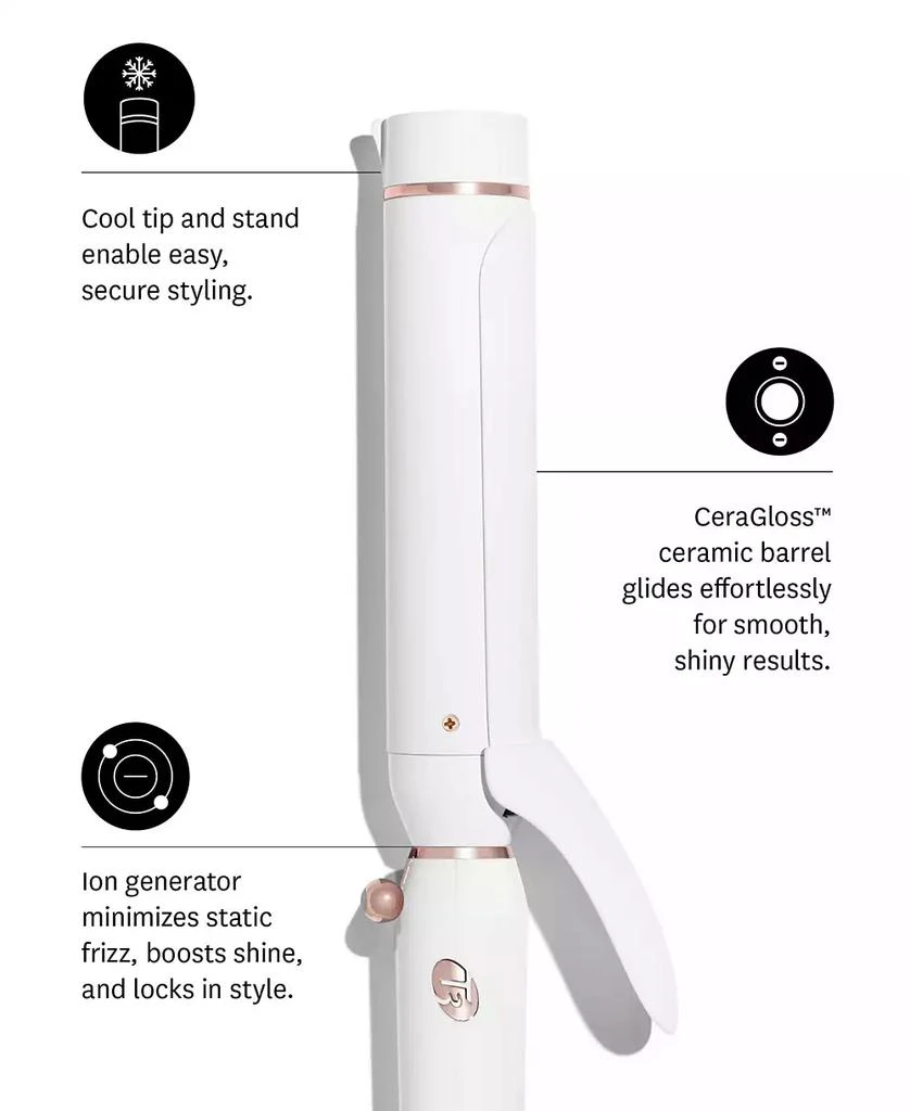 T3 Switch Kit Curl Trio Professional Ionic Interchangeable Curling Iron with 3 CeramicClip & Wand Barrels for Curling and Waving 5