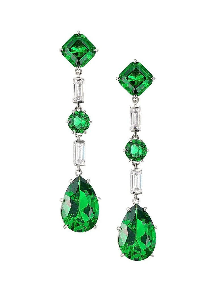 Adriana Orsini Glitz Sterling Silver, Nano Gem, 
Cubic Zirconia Extra-Large Drop Earrings