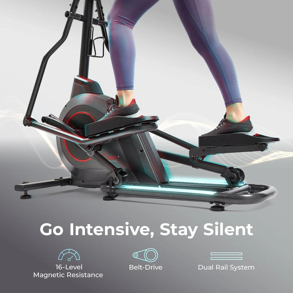 Sunny Health & Fitness Ultra Silent Smart Elliptical Exerciser with 16” Long Stride Training Machine 4